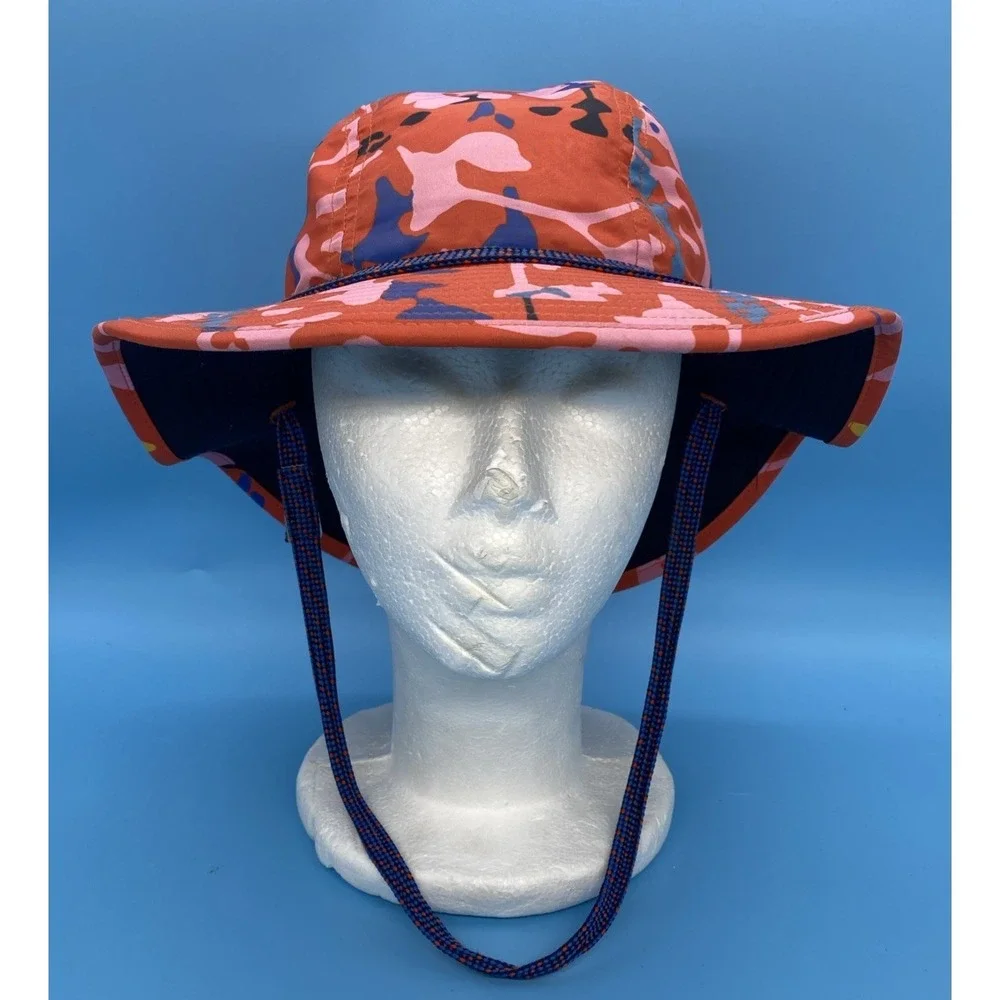 REI Co-op Kids Gray Nylon Mesh Sun Hat Wide Brim Chin Strap 7-14Y 21445-S20